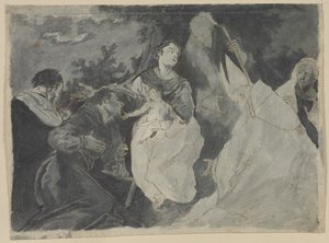 Madonna mit Kind und Heiligen von after Giuseppe Bazzani
