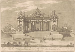 Die Prima Macchina für die Chinea von 1757: Die Kolonnade des athenischen Lyzeums