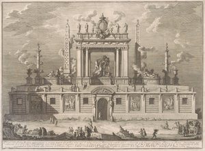 Die erste Maschine für die Chinea von 1762: Der Farnesische Stier und andere Antiquitäten aus dem Palazzo Farnese
