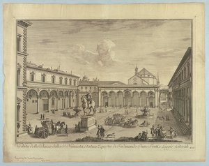 Ansicht von Florenz, Tafel aus "Scelta di XXIV Vedute delle principali contrade, piazze, chiese, e palazzi della Città di Firenze"
