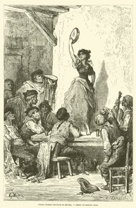 Tanzende Zigeunerin, Umgebung von Sevilla von Gustave after Dore