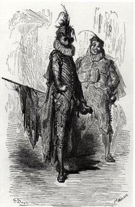 Illustration aus Le Capitaine Fracasse von Theophile Gautier (1811-72) graviert von Fortune Louis Meaulle (1844-1901) 1866