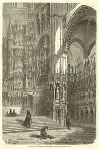 Innenraum der Kathedrale von Toledo von Gustave after Dore
