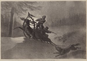 Lappenbauern von Wölfen verfolgt von Gustave after Dore