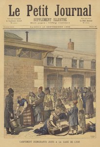 Lager jüdischer Auswanderer nach Amerika am Gare de Lyon von after Henri Meyer