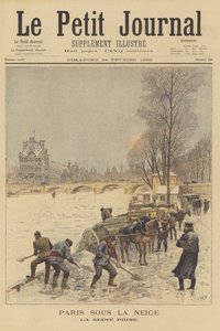 Paris unter dem Schnee. Der gefrorene Fluss Seine
