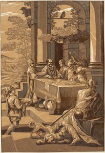Der reiche Mann und Lazarus (Rechtes Panel) von after Jacopo Bassano John Baptist Jackson