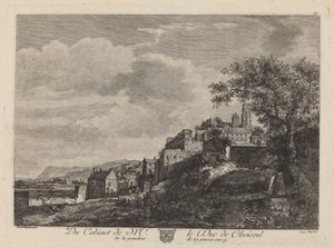 Ansicht einer Hügelstadt von after Jan van der Heyden Jeanne Deny