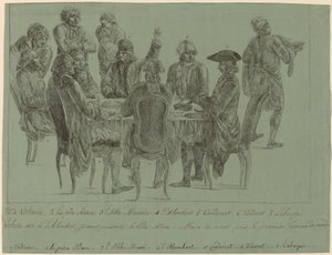 Das Mahl der Philosophen von after Jean Huber