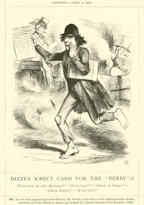 Dizzys Krect Karte für das Derby(?) von after John Tenniel