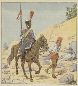 Französische Armee in Spanien, Lanzengendarm, 1811 von after Louis Charles Bombled