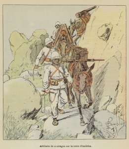 Gebirgsartillerie auf der Straße nach Andriba von after Louis Charles Bombled