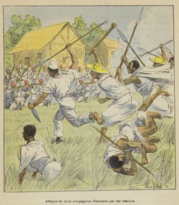 Angriff auf zwei Haussa-Kompanien durch die Rebellen von after Louis Charles Bombled