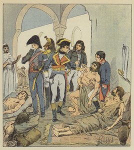 Bonaparte besucht die Pestkranken von Jaffa von after Louis Charles Bombled