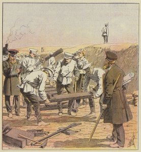 Bau der Transsibirischen Eisenbahn von after Louis Charles Bombled