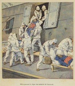 Ausschiffung der Kranken des Shamrock in Algier von after Louis Charles Bombled