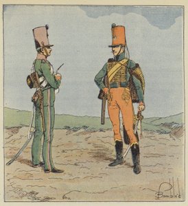 Späher und Reiterjäger, Junge Garde 1813-1815 von after Louis Charles Bombled