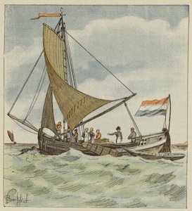 Der Kaiser schenkt einem holländischen Piloten ein Boot von after Louis Charles Bombled
