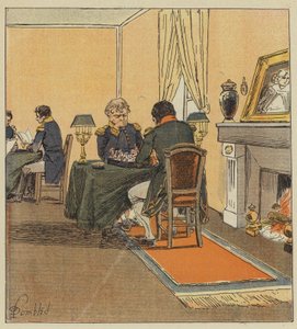 Der Kaiser spielt Schach mit dem Großmarschall von after Louis Charles Bombled