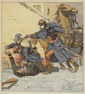 Oberst Choppin-Merey tötet einen undisziplinierten Soldaten von after Louis Charles Bombled