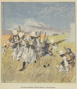 Leutnant Zaigue verwundet an der Vorhut von after Louis Charles Bombled