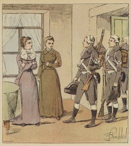 Die jungen Mädchen von Verdun und die Soldaten der Armee von Condé von after Louis Charles Bombled