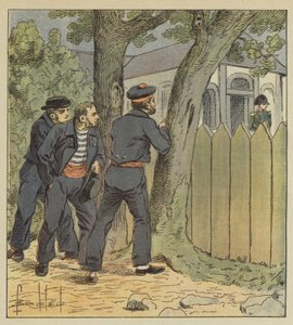 Die Soldaten des Northumberland verstecken sich hinter Bäumen, um Bonaparte zu sehen von after Louis Charles Bombled