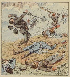 Tod des Hauptmanns de Boissieu im Kampf von Orléans von after Louis Charles Bombled
