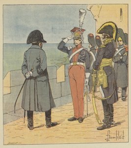 Napoleon empfängt Pioutowski auf der Insel Elba von after Louis Charles Bombled
