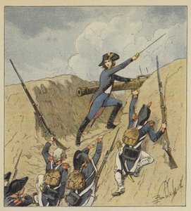 Napoleon stürmt kaum aus der Kindheit und seine ersten Schritte glänzen mit reinem Ruhm von after Louis Charles Bombled