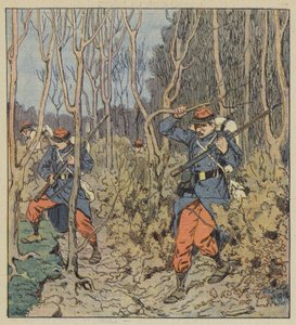 Unsere Soldaten im Wald von after Louis Charles Bombled