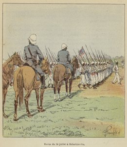 Parade am 14. Juli in Suberbieville von after Louis Charles Bombled