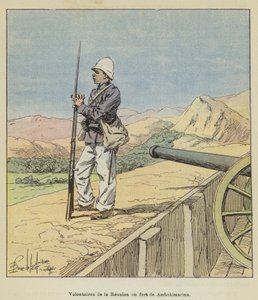 Freiwillige von La Réunion im Fort von Ambohimarina von after Louis Charles Bombled