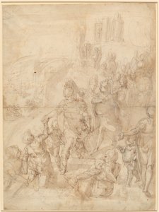 Die Einschiffung des Äneas vom Keraunischen Vorgebirge von after Luca Cambiaso Giulio Benso