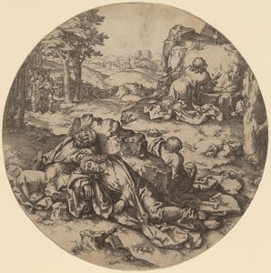 Christus am Ölberg von after Lucas van Leyden