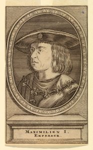 Porträt von Maximilian I. (1459-1519) von after Lucas van Leyden
