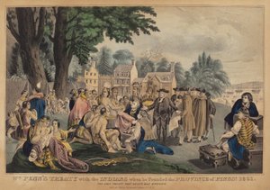Wm. Penns Vertrag mit den Indianern bei der Gründung der Provinz Pennsa. 1661: Der einzige Vertrag, der nie gebrochen wurde