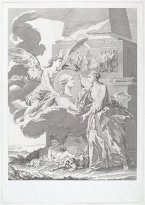 Allegorisches Porträt von Pierre Buirette de Belloy von after Nicolas René Jollain Louis Simon Lempereur