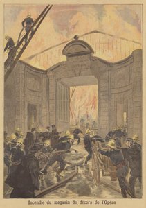 Feuer im Kulissenlager der Pariser Oper von after Oswaldo Tofani