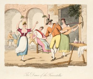 Der Tanz der Tarantella, aus Italian Scenery, veröffentlicht 1806 von after P. van Lerberghi