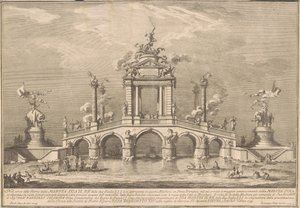 Die Prima Macchina für die Chinea von 1755: Eine Triumphbrücke mit Antiquitäten aus Herculaneum