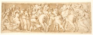 Der Raub der Sabinerinnen, linke Hälfte von after Polidoro da Caravaggio