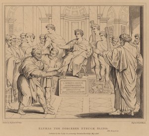 Elymas der Zauberer wird blind, Apostelgeschichte von after Raphael