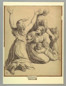 Gruppe von Figuren aus Raphaels Incendio del Borgo von after Raphael
