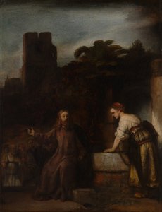 Christus und die Frau von Samaria, ca. 1655 von after Rembrandt van Rijn