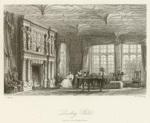 Loseley Hall, Innenansicht des Salons von after Thomas Allom