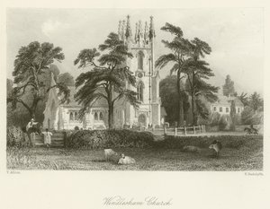 Windlesham Kirche von after Thomas Allom