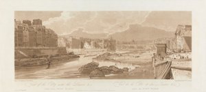 Ansicht der Stadt mit dem Louvre. 1802; Platte 3 aus Ansichten in Paris, dem Emanuel-Band