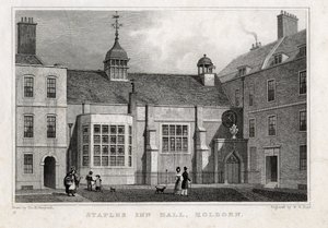 Staples Inn Hall Holborn, 1830 von Thomas Hosmer after Shepherd