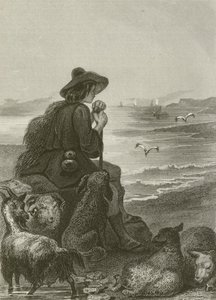 Der Hirte und das Meer von after Tony Johannot